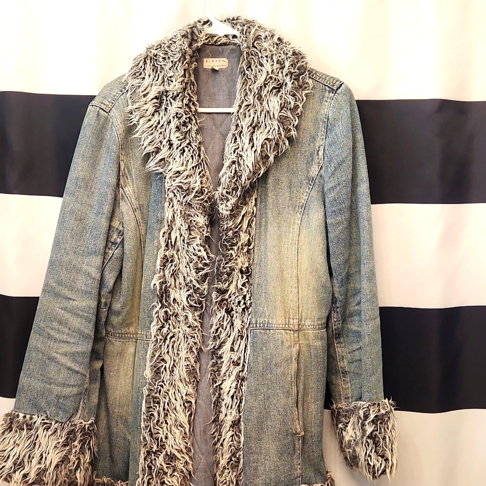 Women's jean and faux fur coat